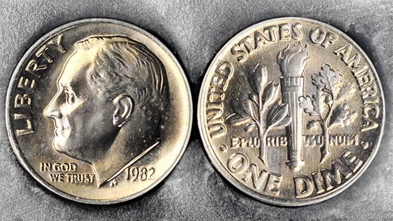 1982 No Mint Mark Dime