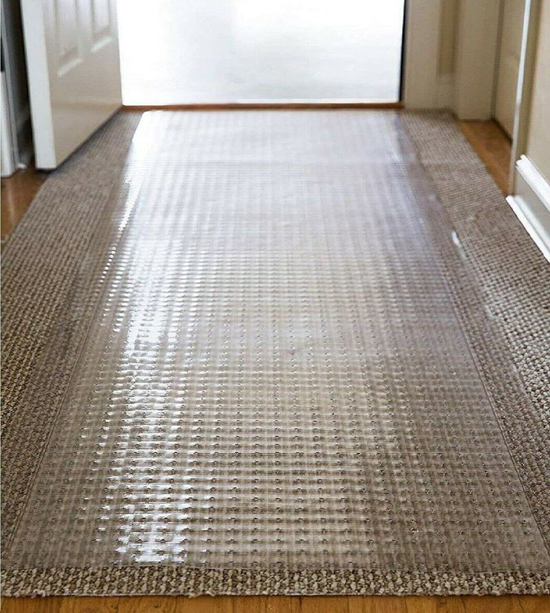 A Roll of Plastic Carpet Runner That Never Stayed in Place