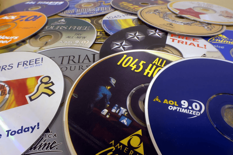 A Stack of AOL Trial CDs