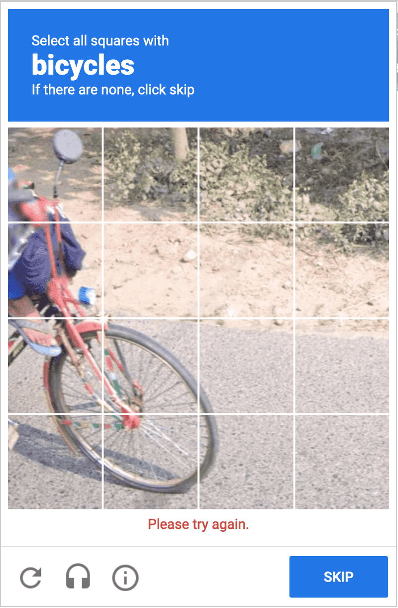 CAPTCHA but Worse – The 'Find the Bicycle' Game