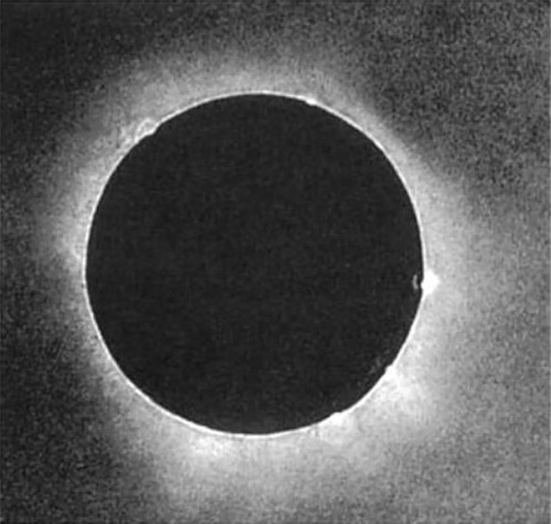 First Photograph of a Solar Eclipse