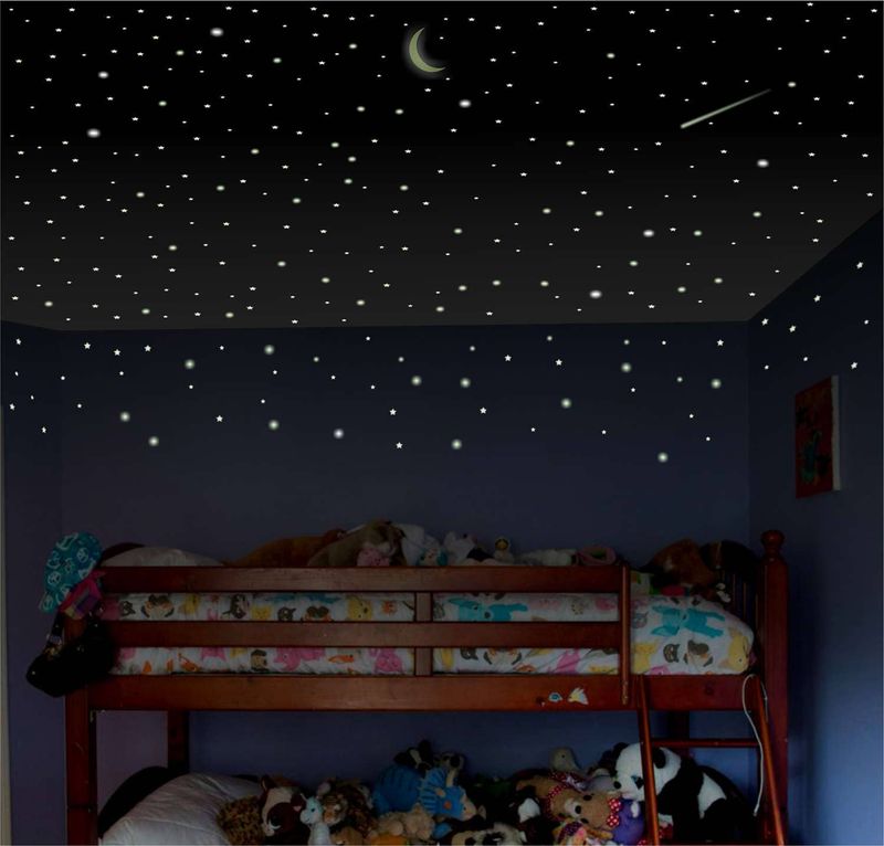 Glow-in-the-Dark Star Stickers on the Ceiling