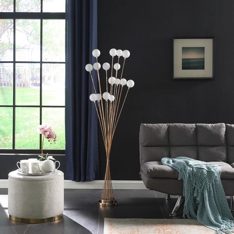 The Brass Floor Lamp With Five Bulbs