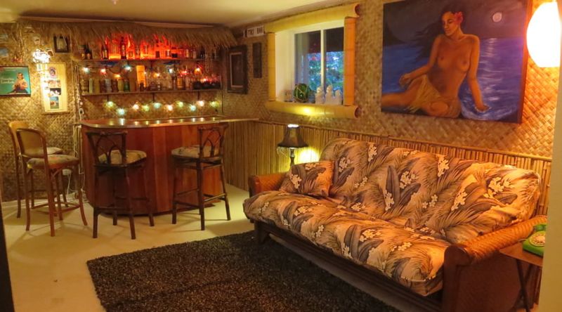 Tiki Bar in the Basement