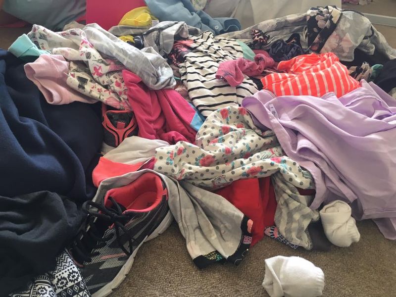 Clothes Mountain Instead Of Laundry Basket