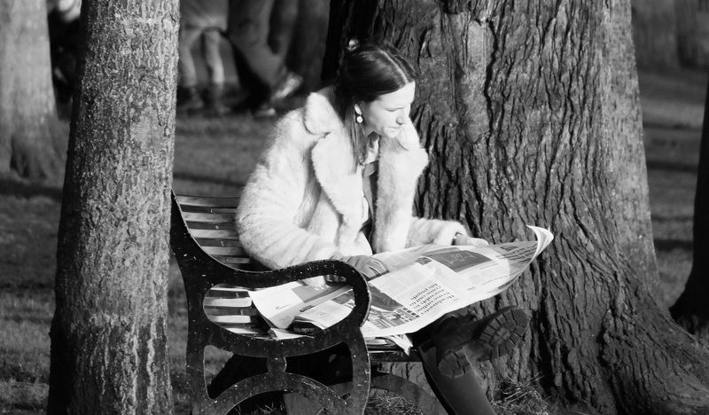 Reading Physical Newspapers in Public