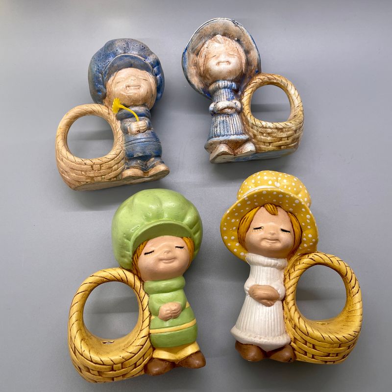 Napkin Rings with Attached Figurines