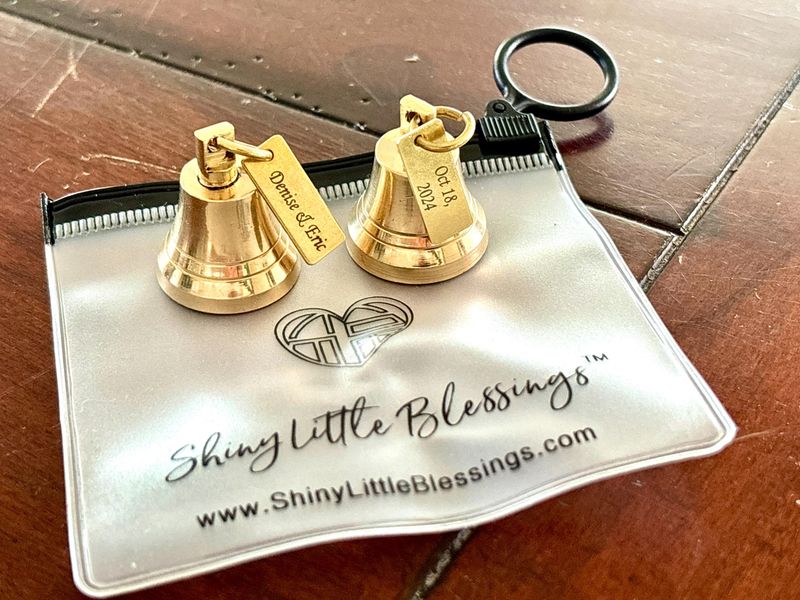 Brass Key Chains with Wedding Charms