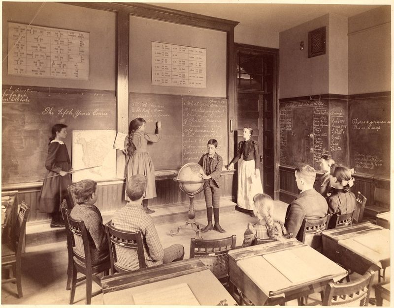The classroom of Miss Kate Hobart in 1892